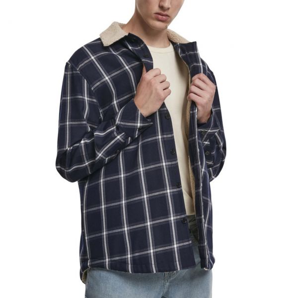 Urban Classics - SHERPA Lined Flanell Veste navy