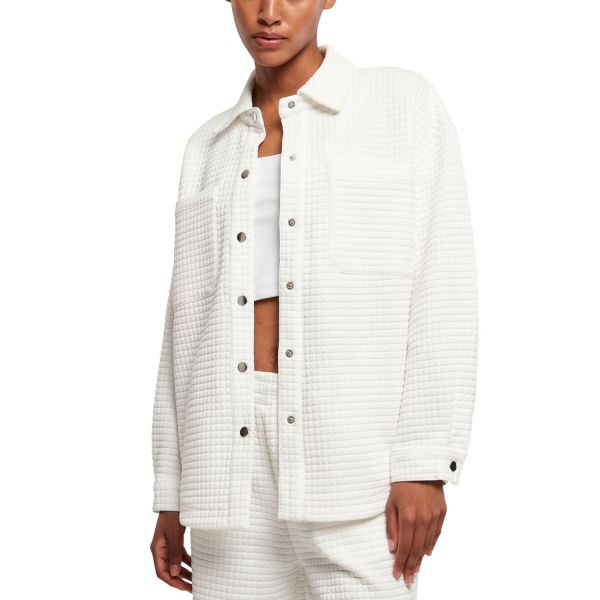 Urban Classics Ladies - Quilted Sweat Overshirt white