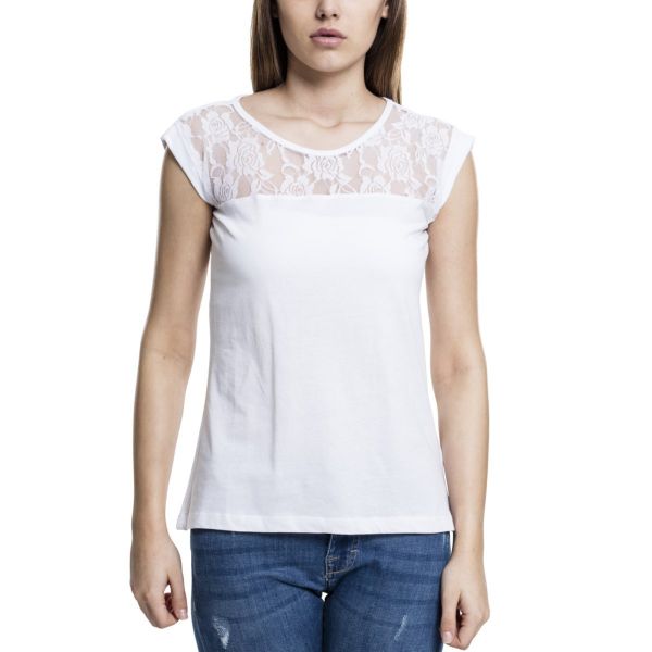 Urban Classics Ladies - FLOWER LOOSE Tee Shirt white