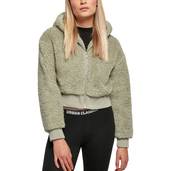 Urban Classics Ladies - Short Oversized Sherpa Jacke