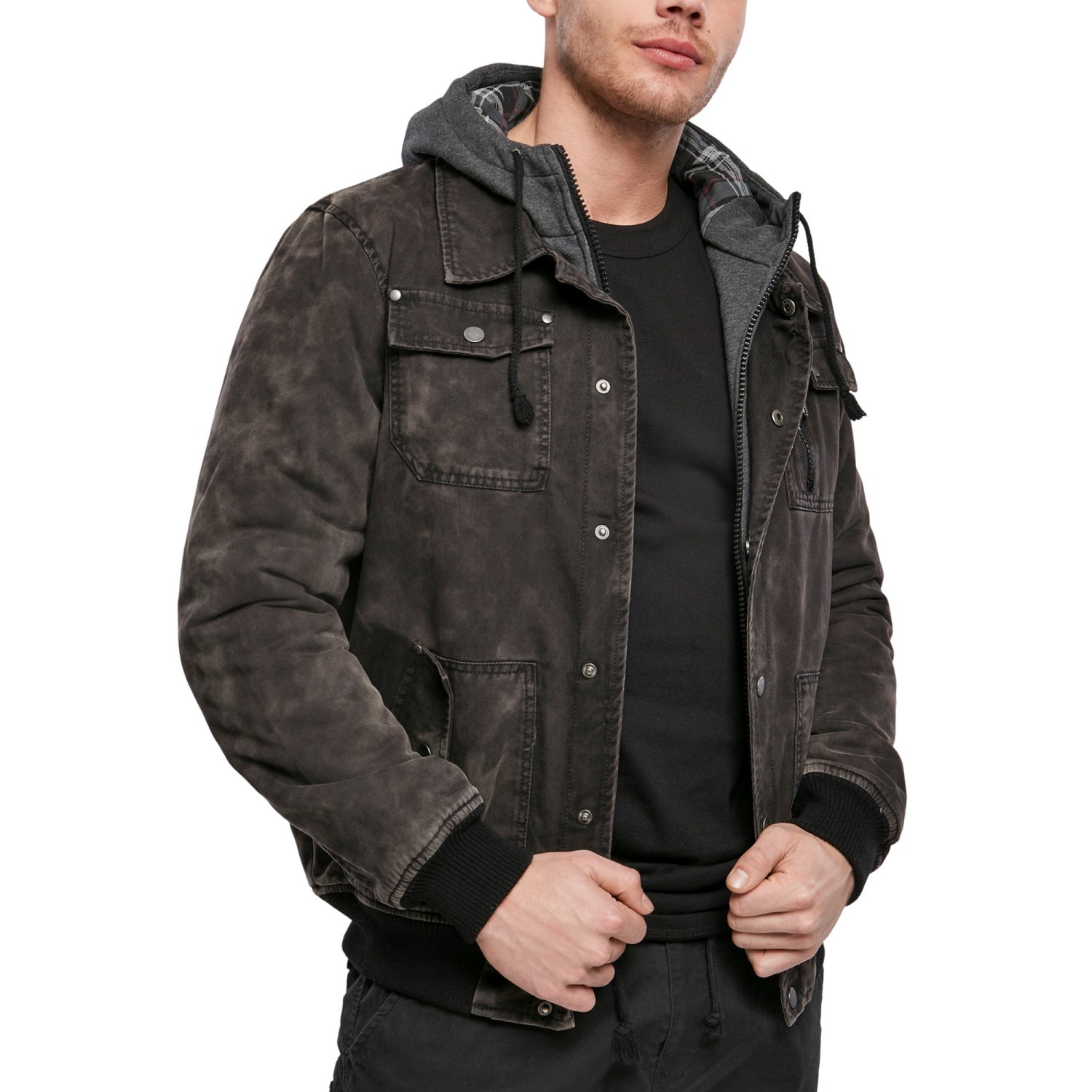 Brandit - DAYTON Hooded Winter Jacket black | Winter Jackets | Jackets |  MENS | URBAN STREET EN