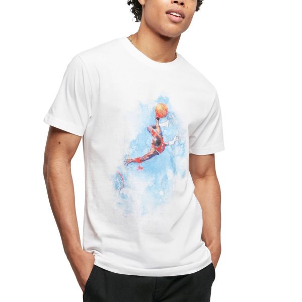 Mister Tee Graphique Shirt - BASKETBALL CLOUDS blanc