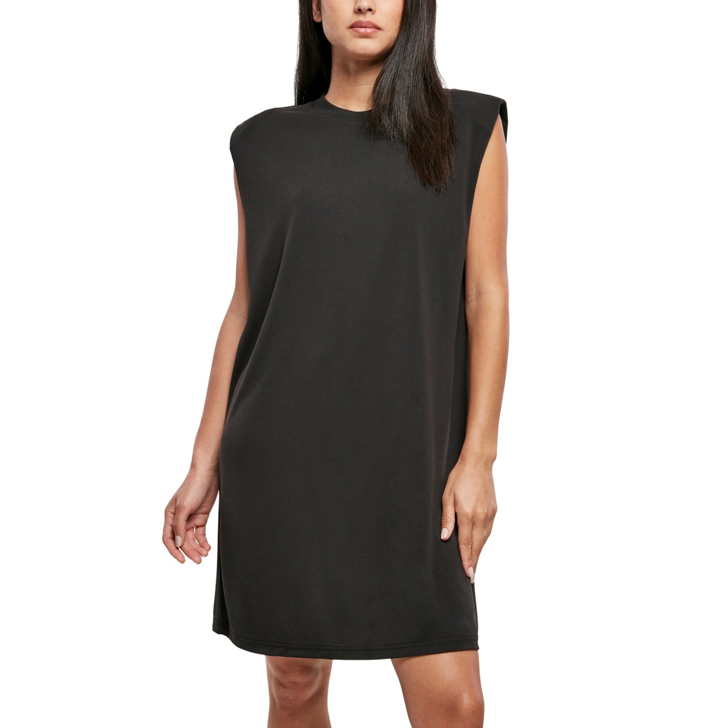 Urban Classics Ladies - Modal Padded Shoulder Dress black | Dresses ...