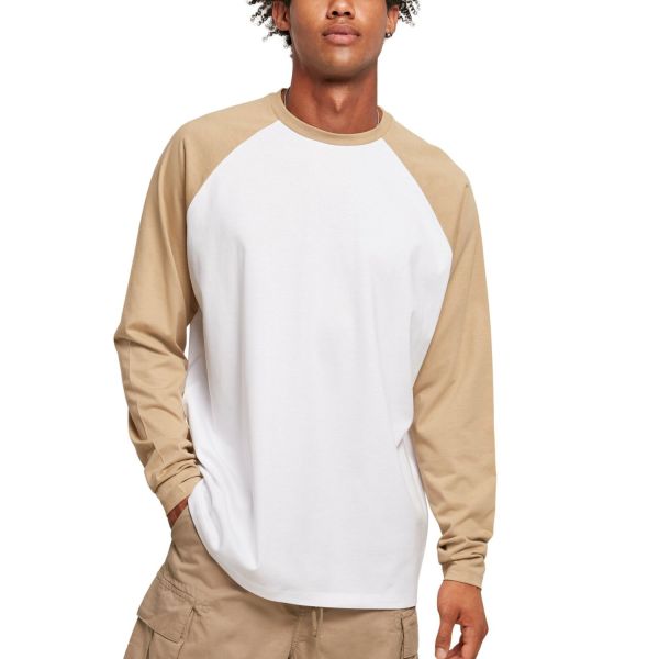 Urban Classics - Oversized RAGLAN Longsleeve white / black