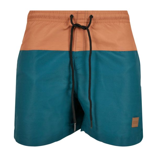 Urban Classics - BLOCK Swim Shorts navy / burgundy