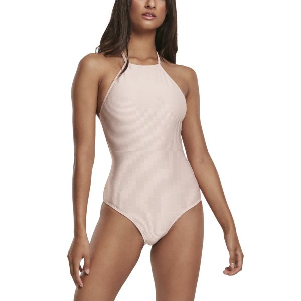 Urban Classics Ladies - Rib Neckholder Swimsuit Badeanzug
