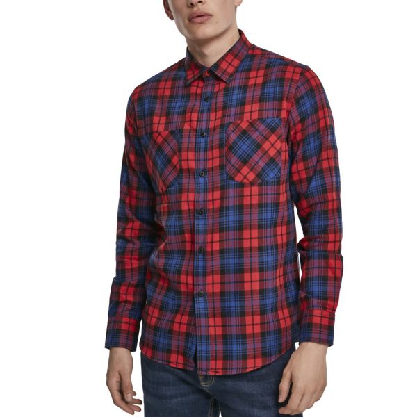 Urban Classics - CHECKED FLANELL Button Up black / white
