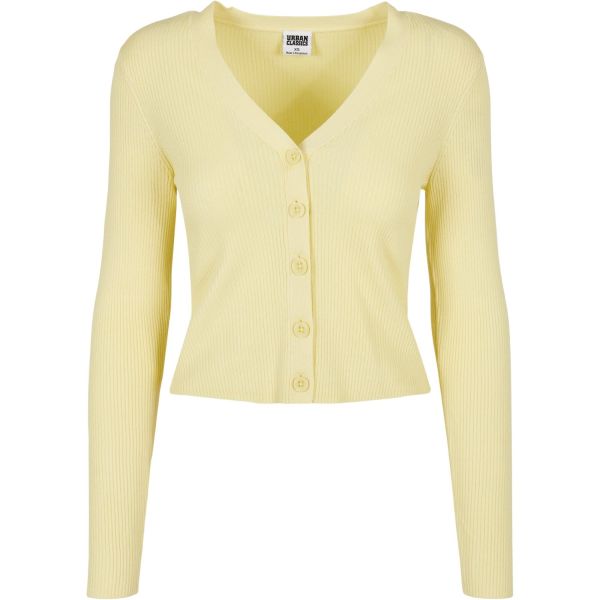 Urban Classics Ladies - Short Rib Knit Cardigan khaki