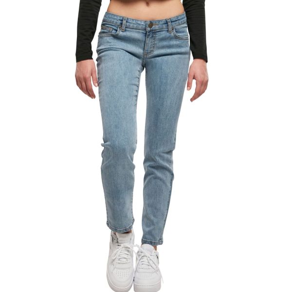Urban Classics Ladies - Low Waist Straight Denim Jeans