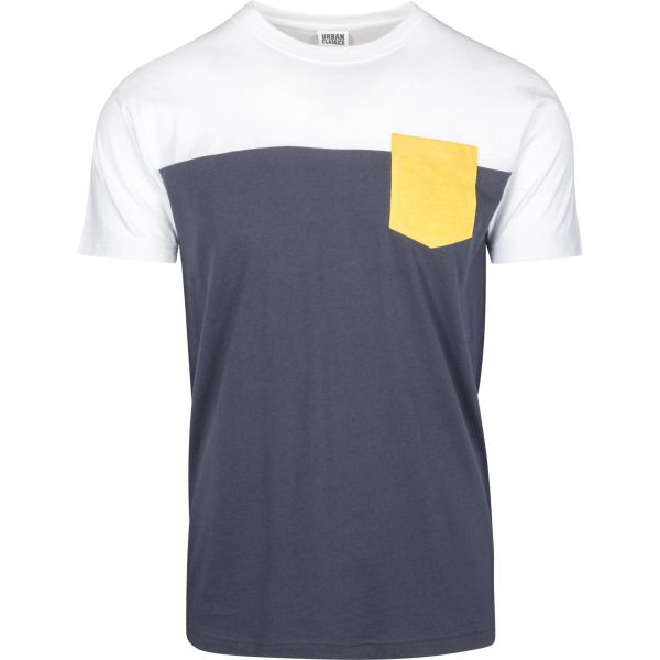 Urban Classics - 3-TONE Pocket T-Shirt navy / blanc