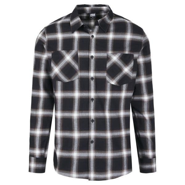 Urban Classics - CHECKED FLANELL Button Up darkgreen