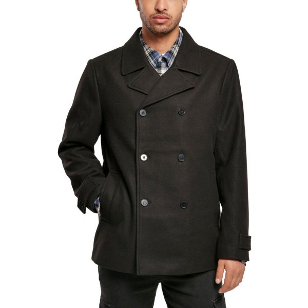 Urban Classics - Classic Pea Coat Manteau noir