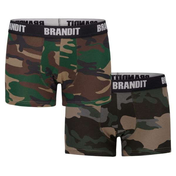 Brandit - Boxer Shorts 2-pack dark / wood camo