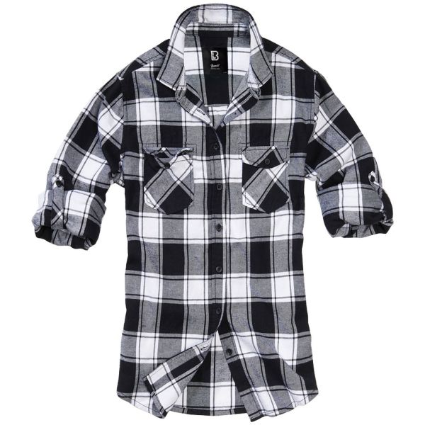 Brandit Femme - FLANELL Chemise noir / blanc