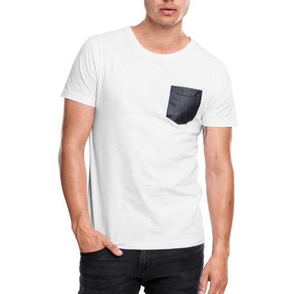 Urban Classics - SLUB Similicuir POCKET Shirt blanc