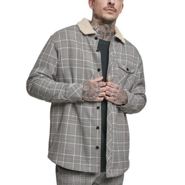 Urban Classics - SHERPA Lined Glencheck Shirt Jacke