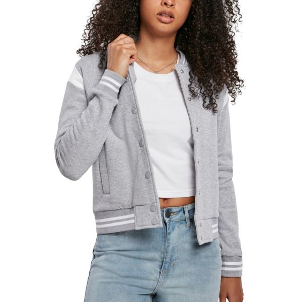 Urban Classics Ladies - ORGANIC College Sweat Veste gris