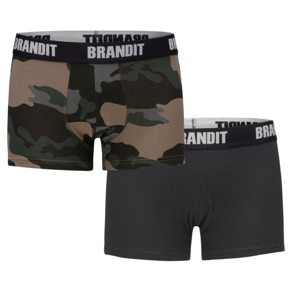 Brandit - Boxer Shorts 2-pack dark / wood camo