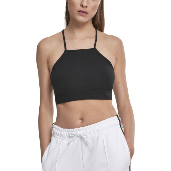 Urban Classics Ladies - TRIANGLE Short Top black / grey