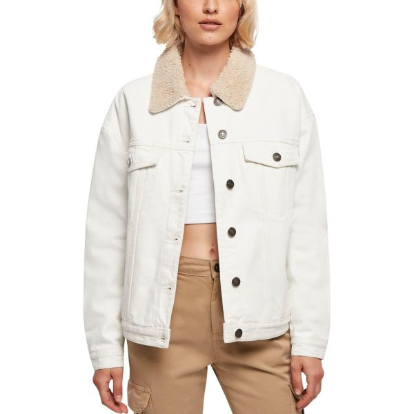 Urban Classics Ladies - Oversized Sherpa Denim Jacket