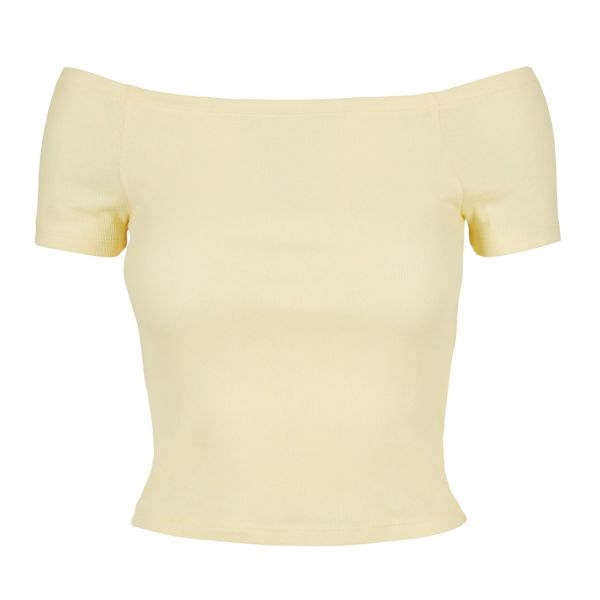 Urban Classics Ladies - Off Shoulder Rib Top khaki