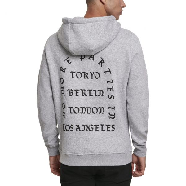 Mister Tee Fleece Hoody - LOS ANGELES TOKYO BERLIN LONDON