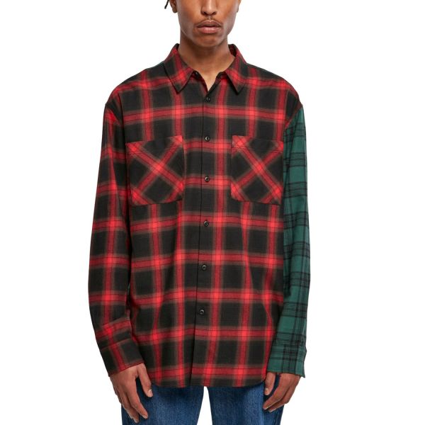 Urban Classics - Loose-Fit Mix Check Flanell Hemd
