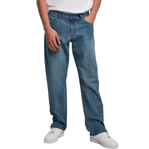Urban Classics - Straight Slit Loose-Fit Jeans black raw