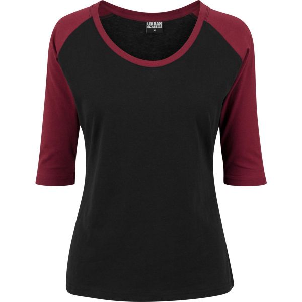 Urban Classics Femme - 3/4 RAGLAN Manches Longues noir