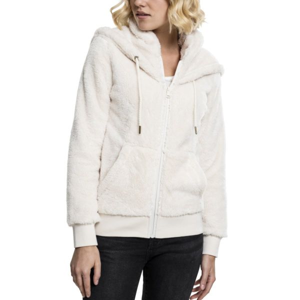 Urban Classics Ladies - TEDDY Zip Hoody Sweater