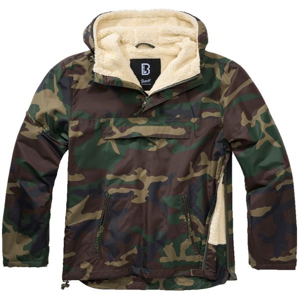 Brandit Pull-Over Outdoor Sherpa Windbreaker Jacket oliv