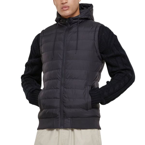 Urban Classics - HOODED SMALL BUBBLE Vest black / white