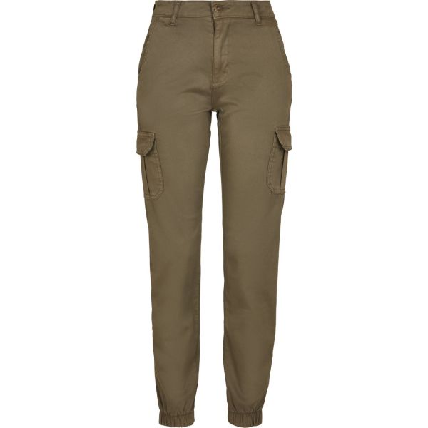 Urban Classics Ladies - High Waist Stretch Cargo Pants brun