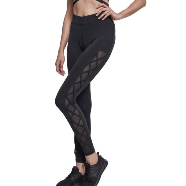 Urban Classics Ladies - TECH MESH Ribbon Fitness Leggings