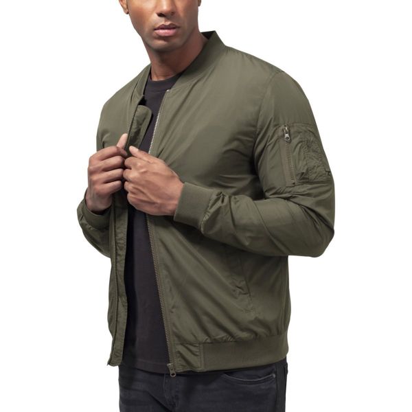 Urban Classics - LIGHT BOMBER Jacket olive fonce