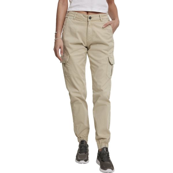 Urban Classics Ladies - High Waist Stretch Cargo Pants noir