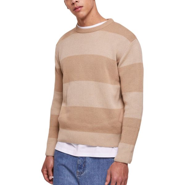 Urban Classics - Heavy Oversized Striped Sweatshirt sand