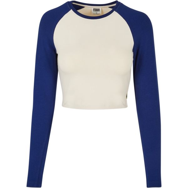 Urban Classics Ladies - Retro Baseball Longsleeve blanc