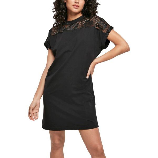 Urban Classics Ladies - Lace Shirt Robe noir