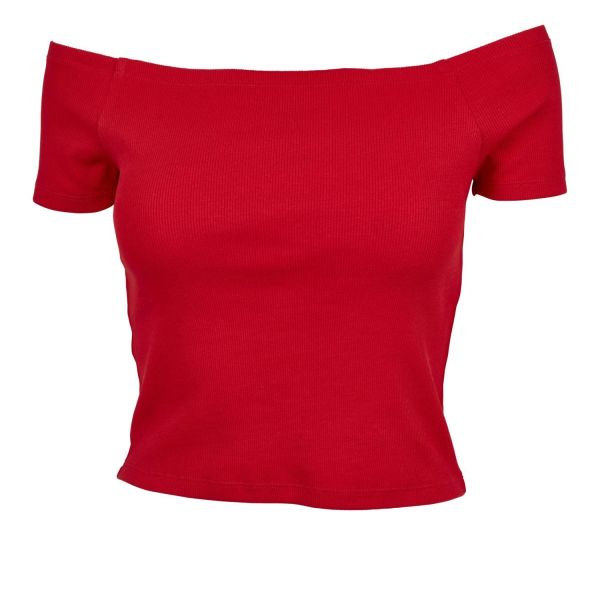 Urban Classics Ladies - Off Shoulder Rib Top trägerlos