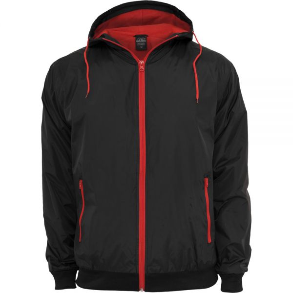 Urban Classics - CONTRAST WINDBREAKER black / red