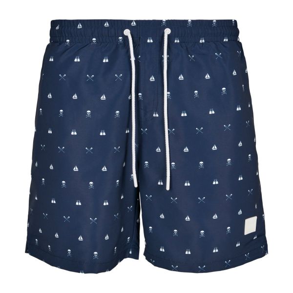 Urban Classics - PATTERN Swim Shorts palm leaves