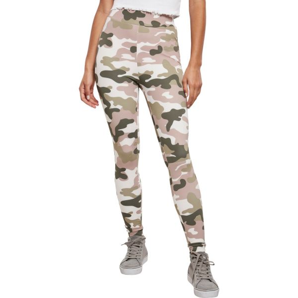 Urban Classics Ladies - High Waist Tech Leggings rose camo