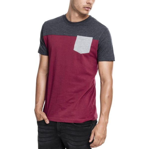 Urban Classics - 3-TONE Pocket T-Shirt navy / blanc