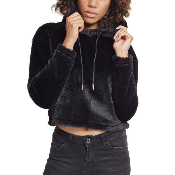 Urban Classics Ladies - Oversize Teddy Hoody noir