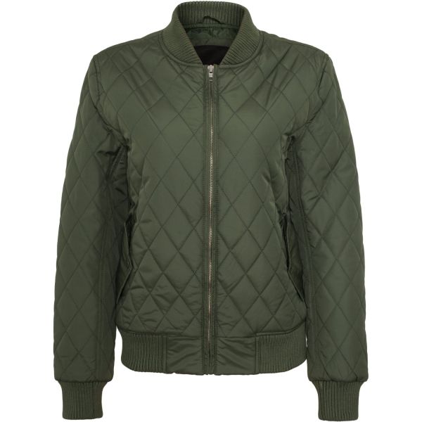 Urban Classics Ladies - DIAMOND QUILT NYLON Jacket olive