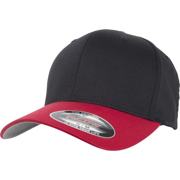 Flexfit WOOLY COMBED Stretchable Cap - black / red