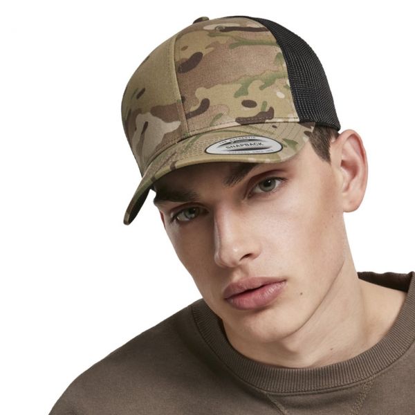 Flexfit RETRO Trucker Snapback Cap - Multicam camo