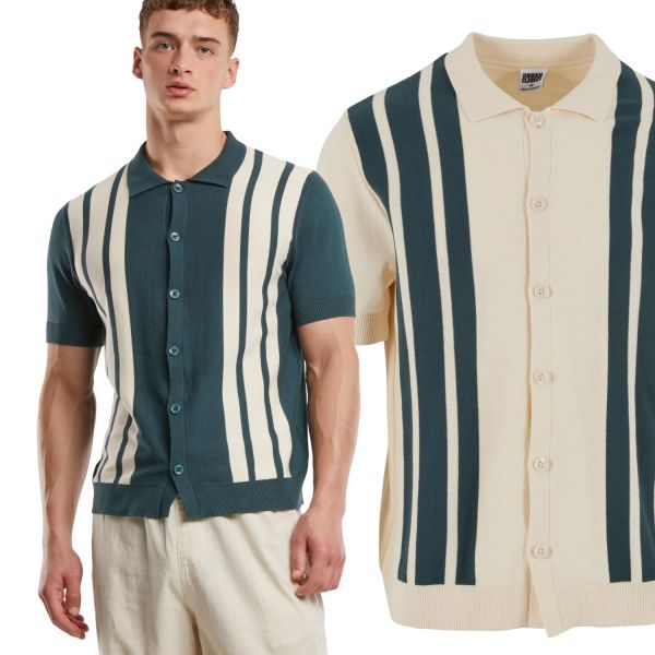 Urban Classics - Chemise rétro en tricot bottle green