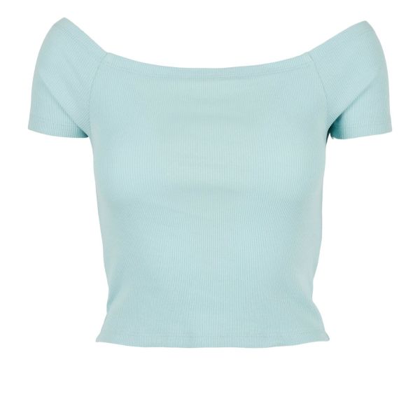 Urban Classics Ladies - Off Shoulder Rib Top khaki